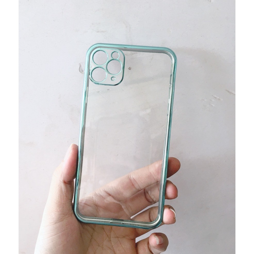 Ốp lưng iphone 11/11 promax trong suốt viền dạng vuông lên đời iphone 12 chính hãng KST design