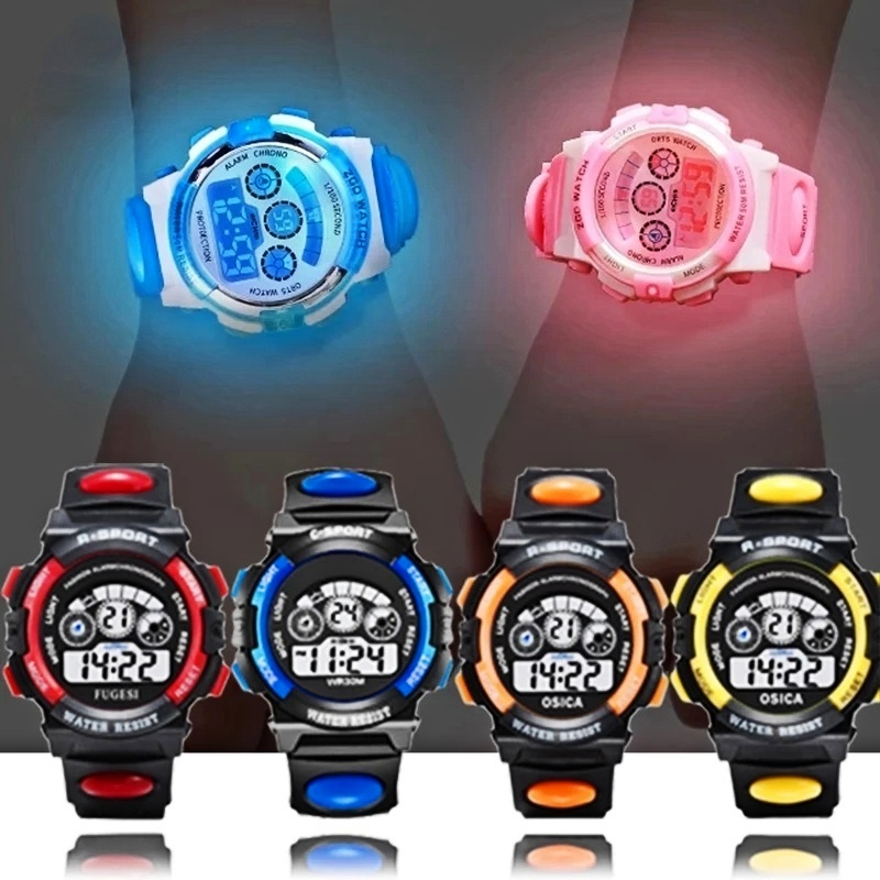 Đồng Hồ Điện Tử Dây Cao Su Silicone Chống Thấm Nước Đa Năng