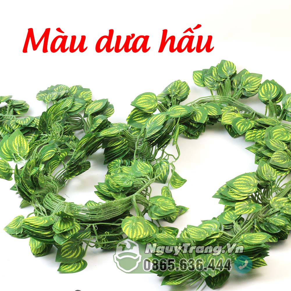 Dây leo cây giả, dải cây giả lá nho xanh, dưa hấu dài 2m2 1 dây