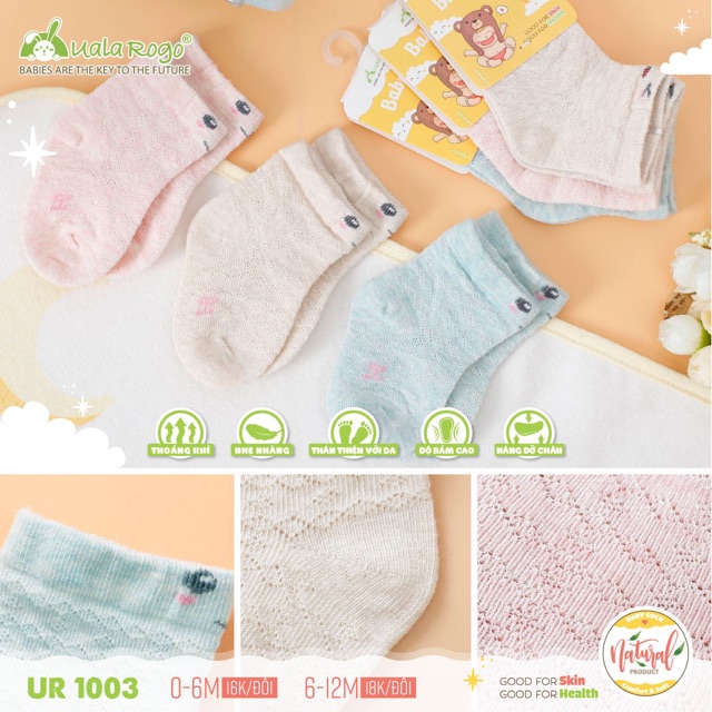 Tất uala rogo tất lưới mỏng tất hè thu cho bé