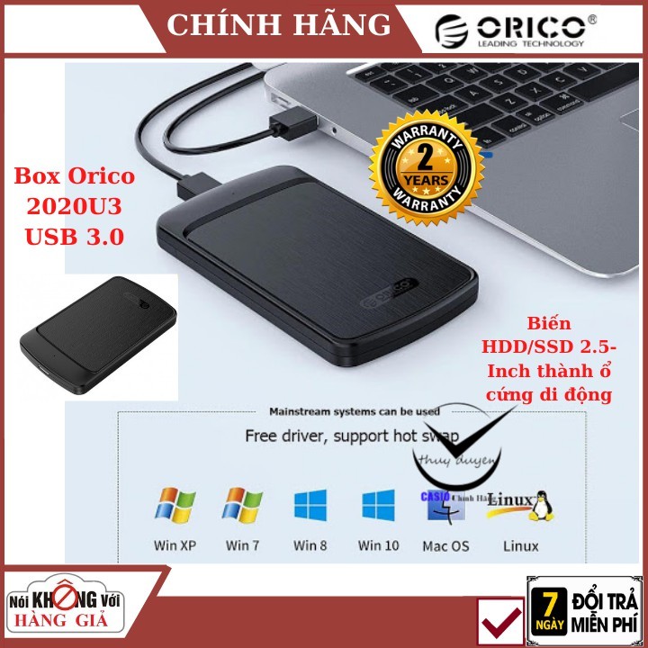 Ổ cứng di động , Box Orico 2020U3 USB 3.0 - Biến HDD/SSD 2.5-Inch thành ổ cứng di động , bảo hành 5 năm