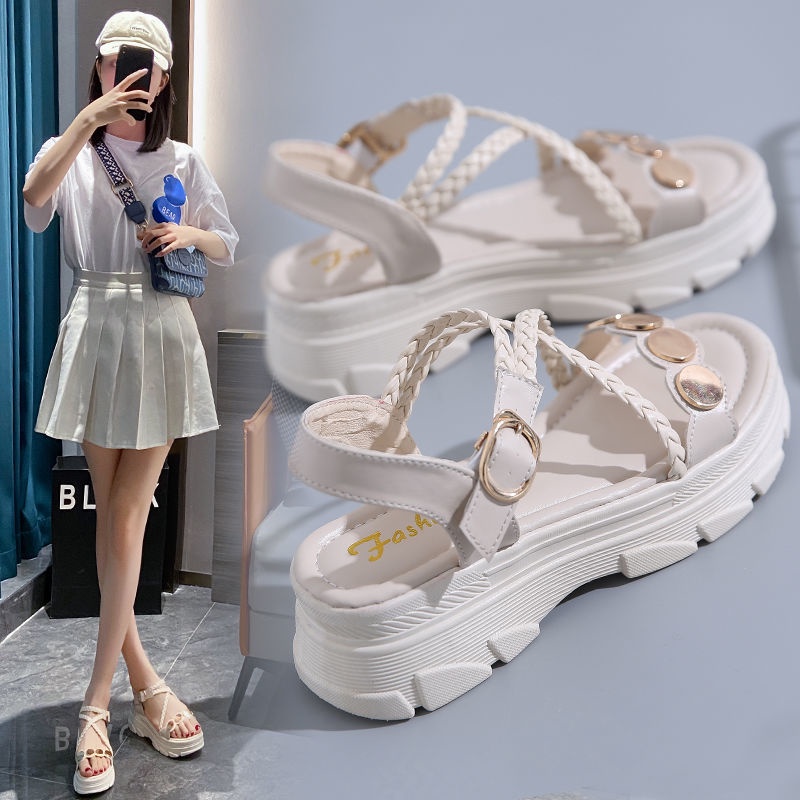 Xăng đan Đế Dày size Lớn 35-42 Thời Trang Mùa Hè Mới Cho Nữ size 41