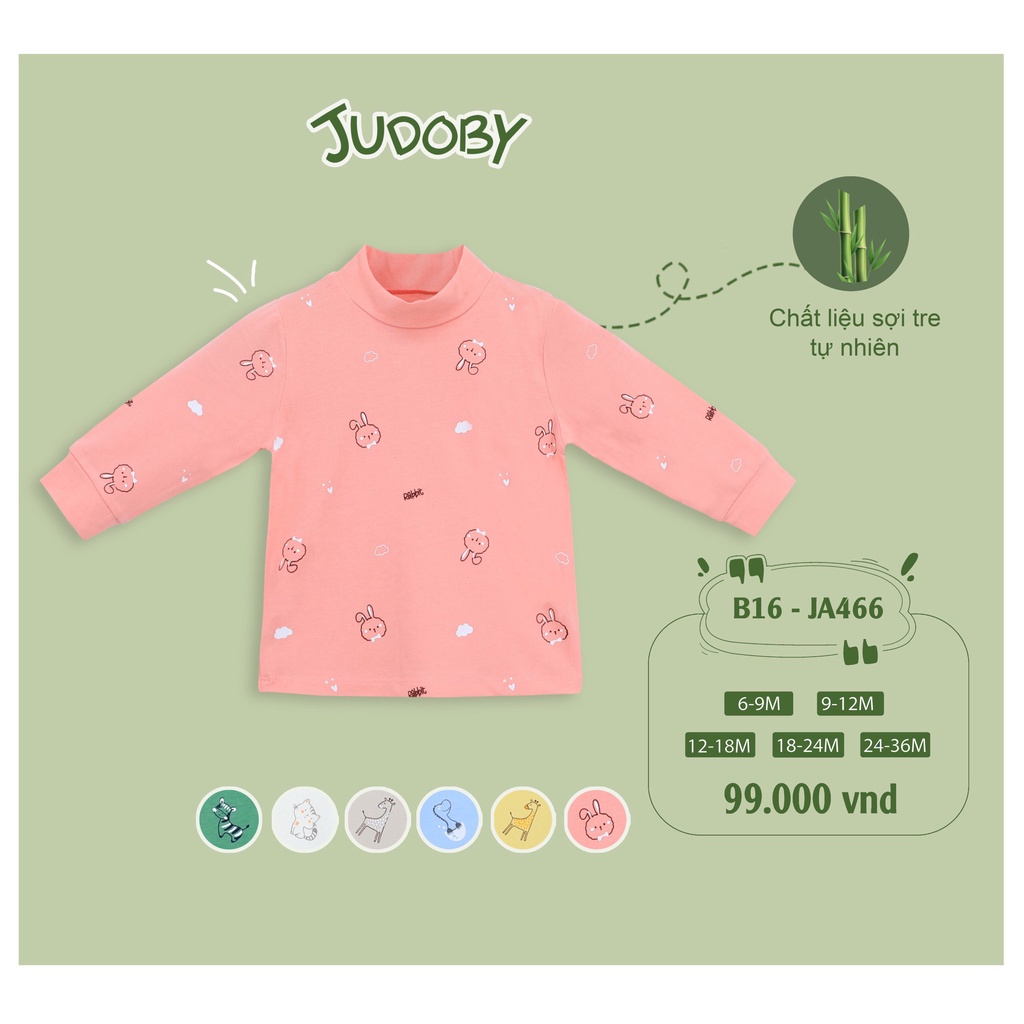 Judoby - Áo giữ nhiệt cổ 3p 9-36 tháng tuổi chất bamboo sợi tre siêu mềm mịn JA466