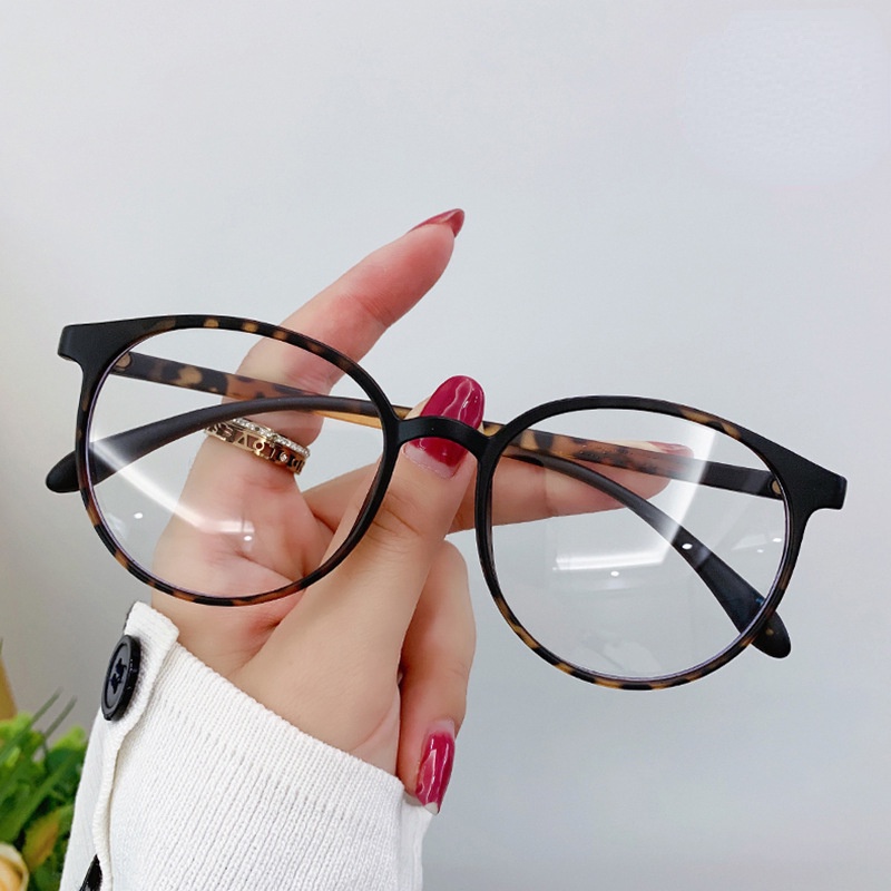 Mắt Kính Chống Ánh Sáng Xanh Hình Oval Thiết Kế Đơn Giản Thời Trang Unisex