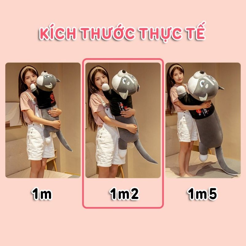 Gấu bông chó ngáo, chó husky nhồi bông siêu to, chó husky mặc áo size đại