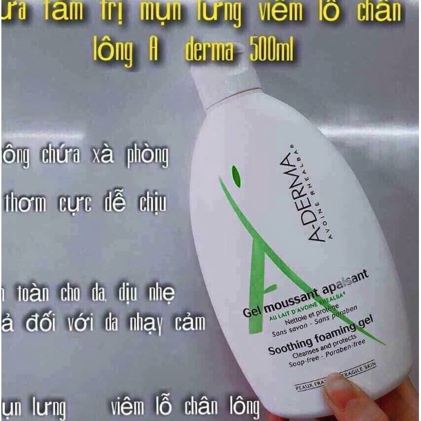 Sữa tắm trị mụn lưng aderma