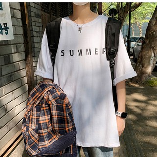 [100 COTTON] Áo Phông Form Rộng Tay Lỡ Nam Nữ Phong Cách Hàn Quốc Thời Trang HERO AP12 Màu Đen Trắng In Chữ Summer  ---