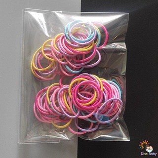 Set 100 Dây Thun Cột Tóc Co Giãn Dành Cho Bé Gái