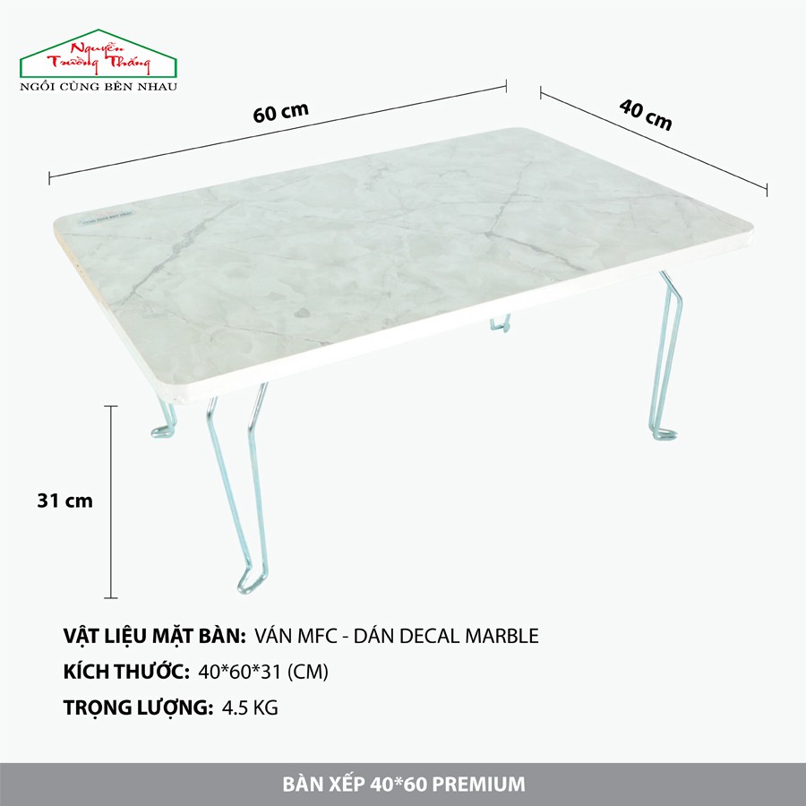 Bàn xếp ngồi đất 4 chân vân mặt bàn chống nước marble | Bàn xếp sinh viên ngồi đất | NGUYỄN TRƯỜNG THẮNG Folding Table