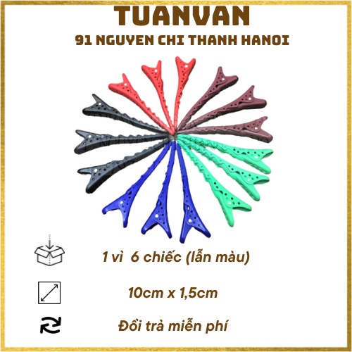 Kẹp vịt đục lỗ nhiều màu (vỉ 6 chiếc màu lẫn)