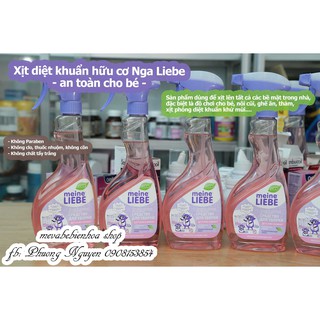 Xịt diệt khuẩn hữu cơ Liebe - an toàn cho bé.