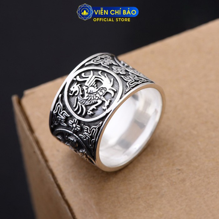Nhẫn bạc nam VIỄN CHÍ BẢO tứ linh chất liệu bạc Thái 999 N101053