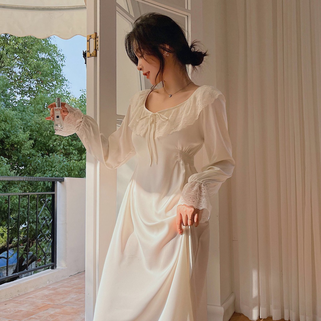 Váy ngủ lụa tiểu thư bánh bèo siêu hot hit 2022 - Hàng Quảng Châu cao cấp - Queen.Sexy - VN68