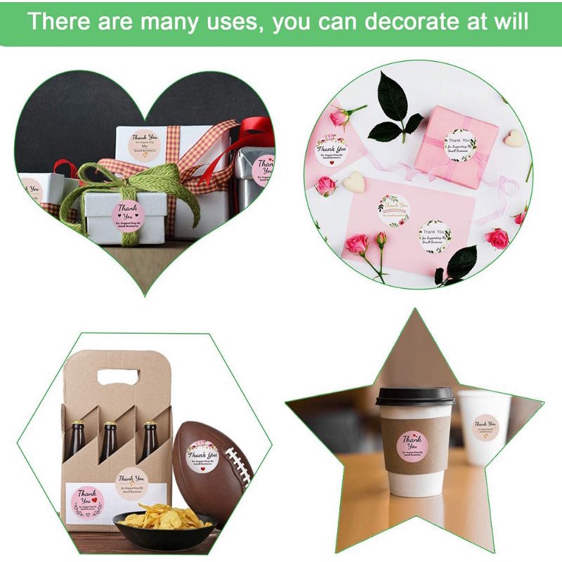 Chiết 50 miếng dán sticker thank you/cảm ơn