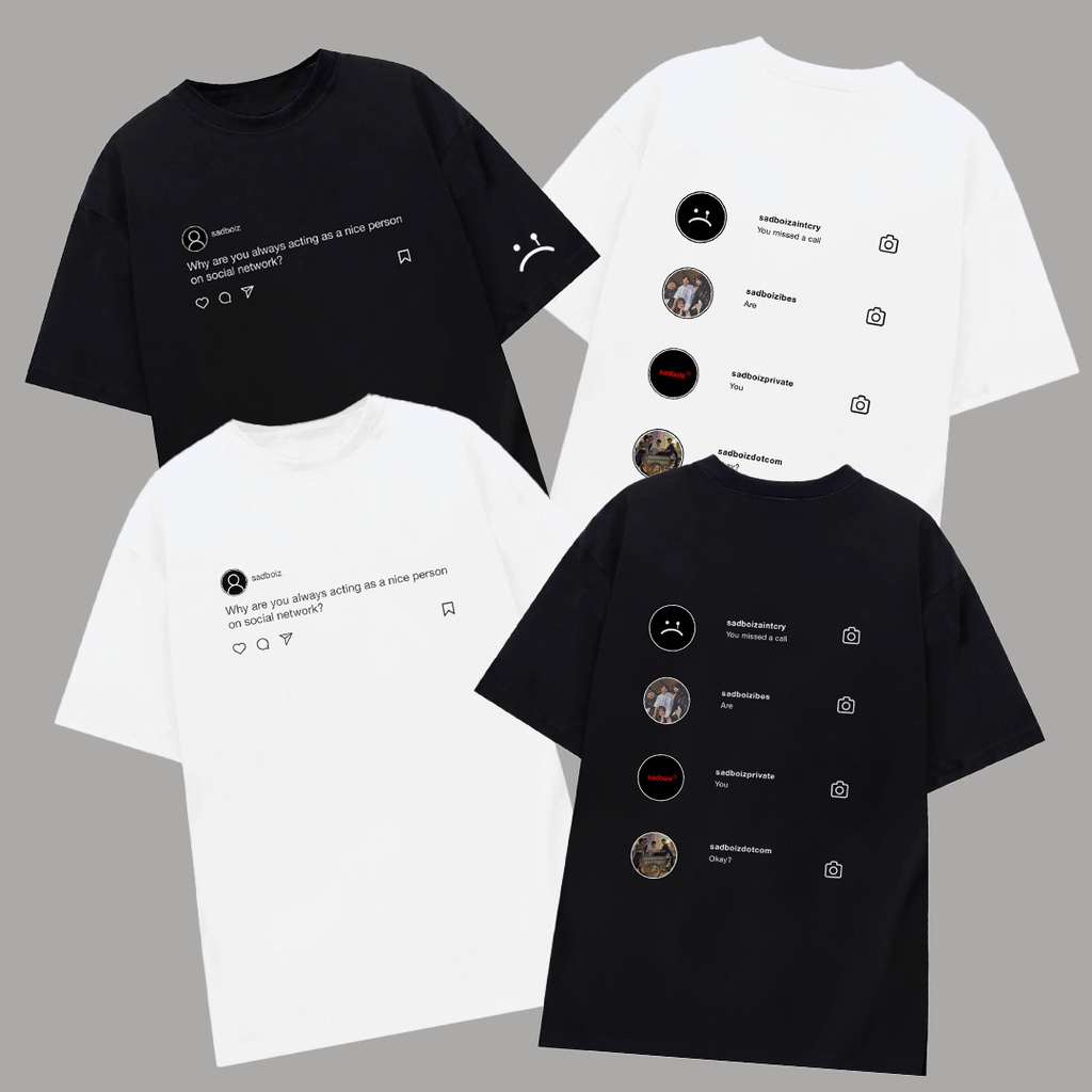 [Ảnh+Video thật] Áo thun tay lỡ  SADBOIZ phông Unisex nam nữ Cotton oversize form rộng SADTAGRAM