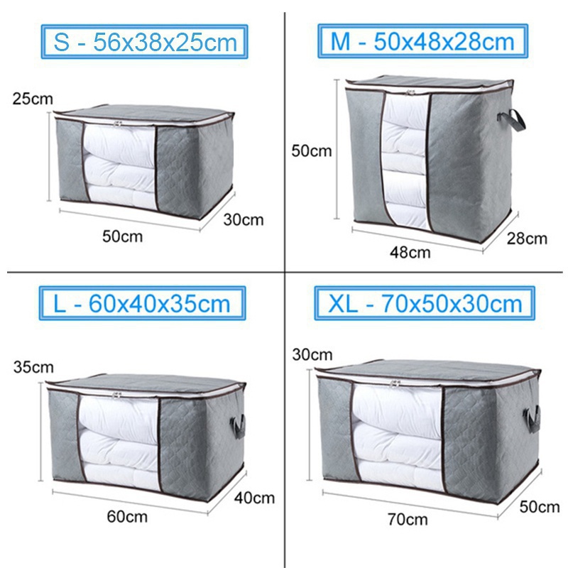 Túi Đựng Chăn Mền Có Tay Cầm Chất Liệu Dày Dặn Sức Chứa Lớn Có Khóa Kéo Tiện Dụng