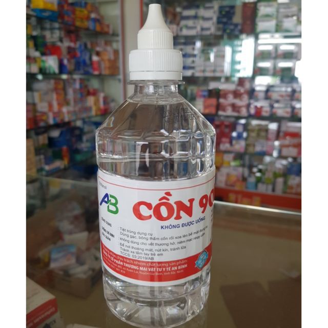  Cồn y tế Ethanol 70 độ, 90 độ chai 500ml