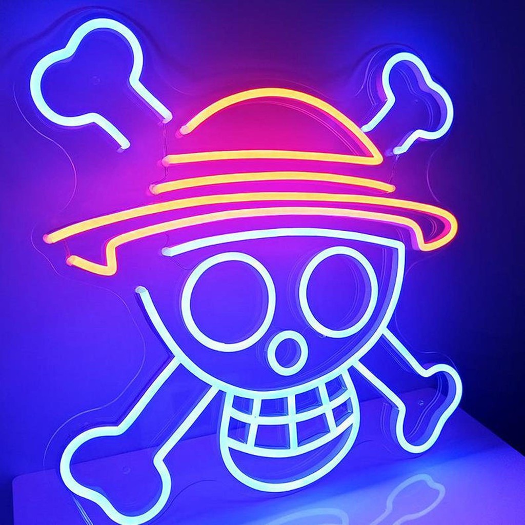 Đèn trang trí led neon sign hình CỜ ONE PIECE