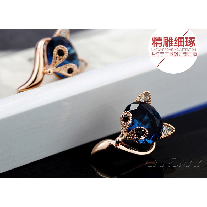 Khuyên Tai Hình Cáo Đính Đá Phong Cách Hàn Quốc Dành Cho Nữ