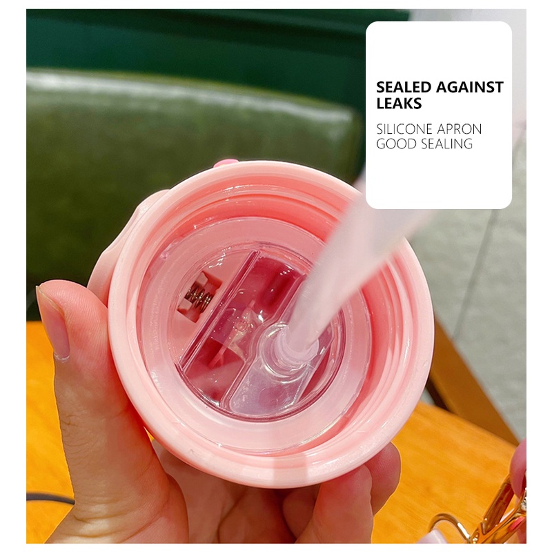 520Ml Trẻ Em Giữ Nhiệt Màu Có Ống Hút Trẻ Em Bé Trai Và Bé Gái Hoạt Hình Ống Hút Nước Cốc Có Miếng Dán Cho Tiểu học Sinh Trường Firstonly