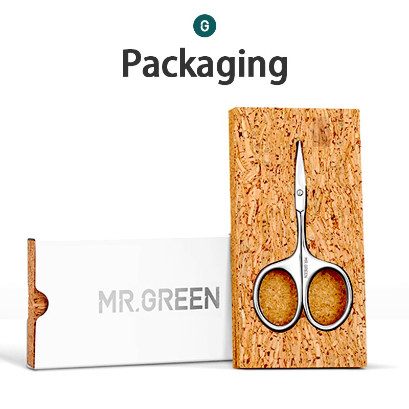 Kềm cắt tỉa lông mày MR.GREEN lưỡi cong bằng thép không gỉ cao cấp chuyên nghiệp