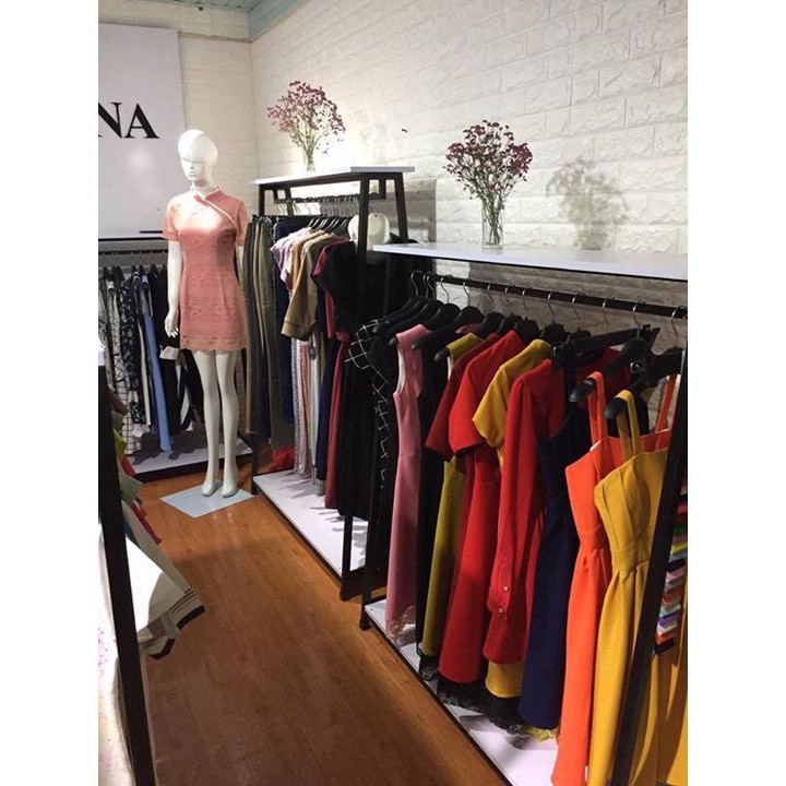 Kệ quần áo shop thời trang - kệ A hộp 2 mặt gỗ
