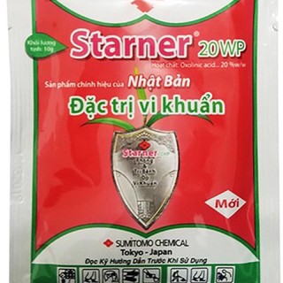 Thuốc trừ vi khuẩn starner 20wp nhật bản, đặc trị thối nhũn trên hoa lan cây cảnh , gói 10gam