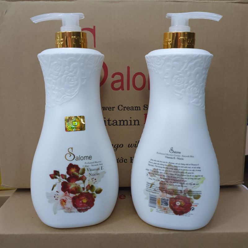 Sữa Tắm Salome dưỡng ẩm Sáng Da Tinh Chất Hoa Hồng Đỏ 900ml perfume shower cream smooth skin vitamin E