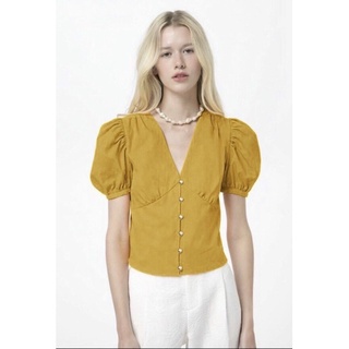 Áo lụa cổ v cúc