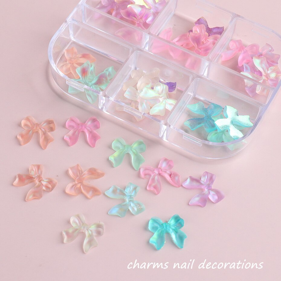 [Hàng mới về] Set 36 phụ kiện trang trí móng hình nơ 3d xinh xắn