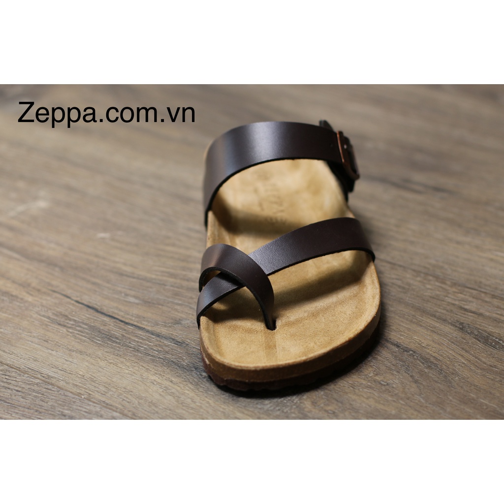 ZEPPA - Gian Hàng Chính Hãng - Dép đế trấu da PU nam &amp; nữ - Màu nâu - (Size: 35-46) PU15