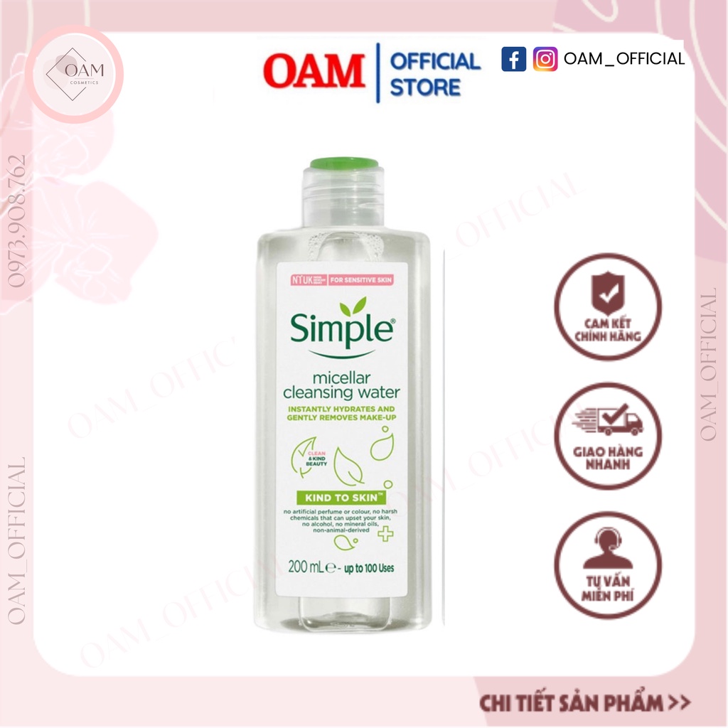 Nước Tẩy Trang Simple Micellar Cleansing Water 200ml