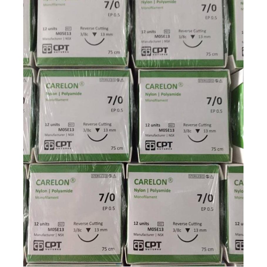 CHỈ NHẤN MÍ THẨM MĨ CPT NYLON 7/0.hộp 12 sợi