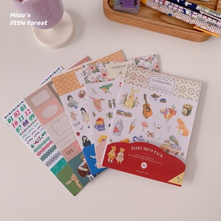 Set 9 tấm sticker Diary Deco Pack style retro - Miao's Little Forest