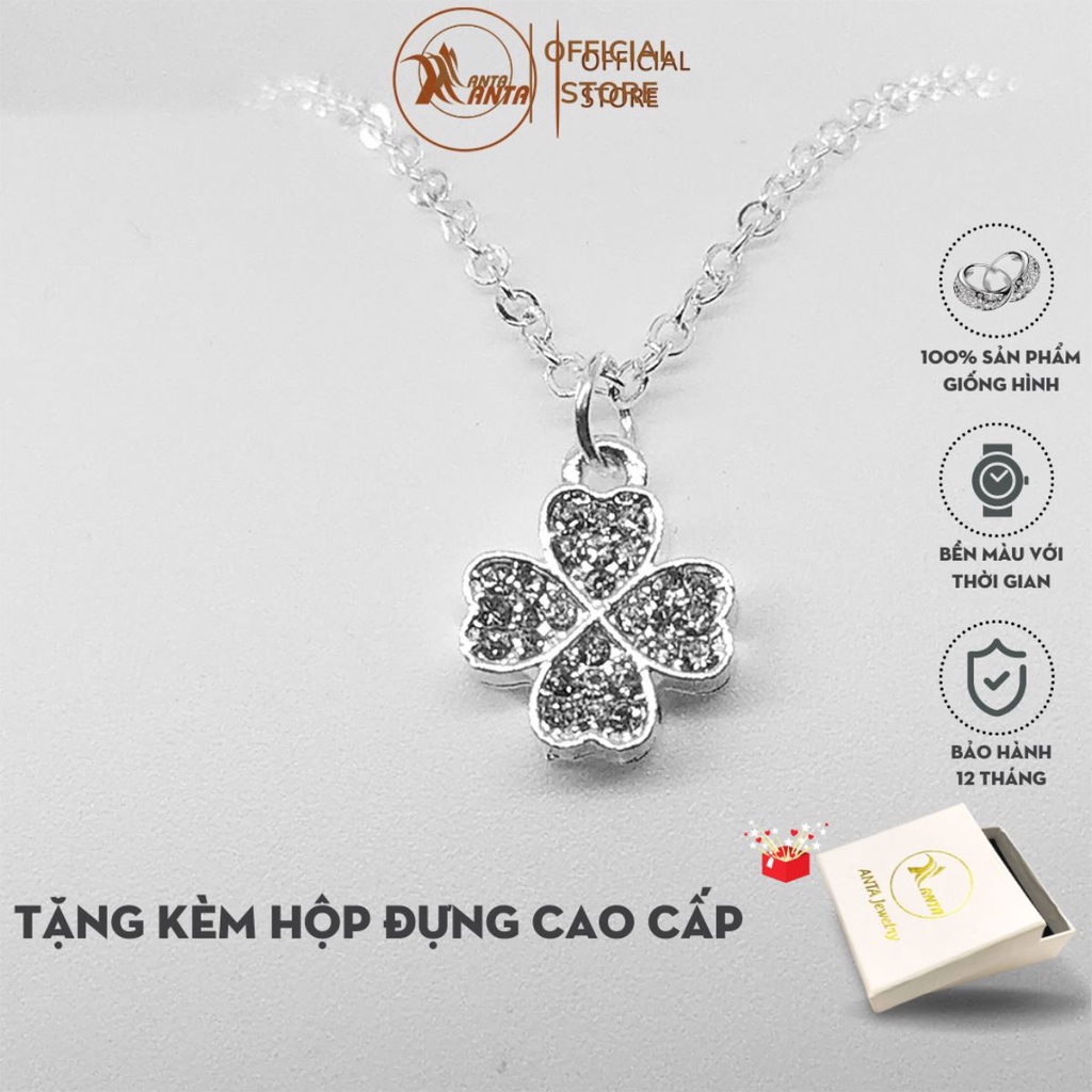 Dây chuyền bạc 925 mặt cỏ 4 lá phong cách Hàn Quốc dành cho nữ ANTA Jewelry - ATJ3557