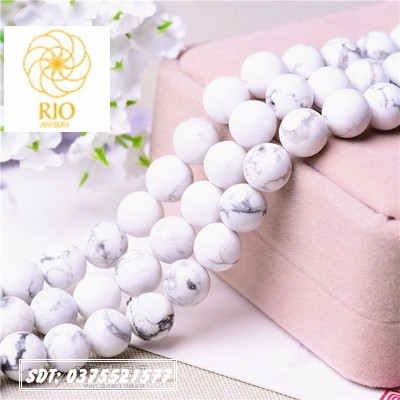 Hạt đá lẻ mix vòng tay trang sức handmade bạch tùng trắng