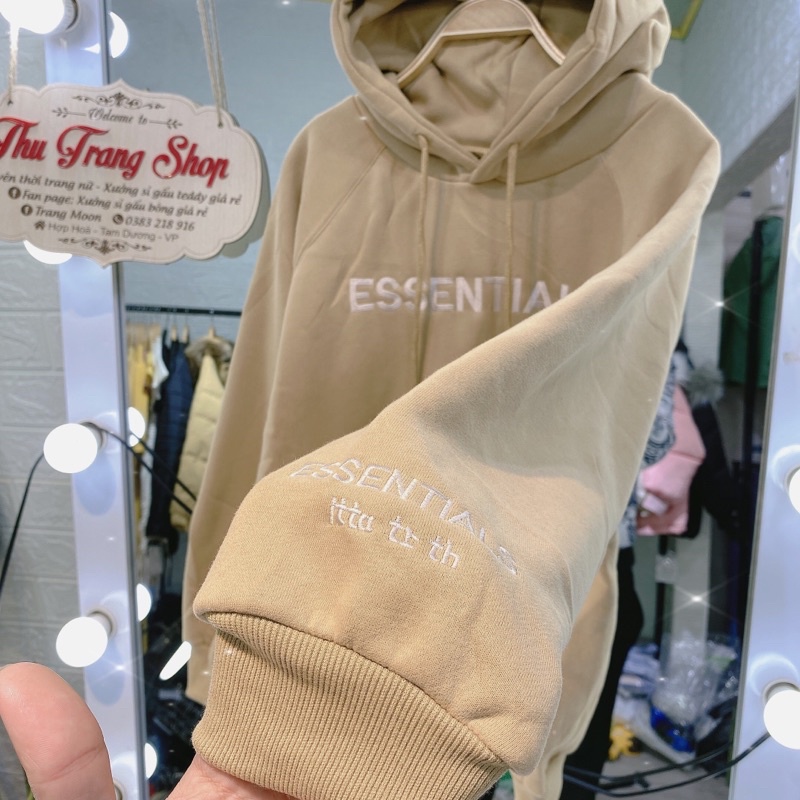 Áo nỉ Hoodie essential , áo nỉ bông hoodie unisex nam nữ loại 1 kèm ảnh thật shop tự chụp | BigBuy360 - bigbuy360.vn