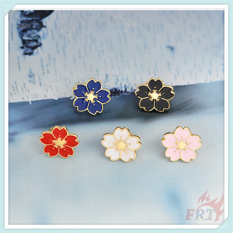Ghim cài hình hoa anh đào tráng men dòng 01 trang trí balo 5 màu tùy chọn