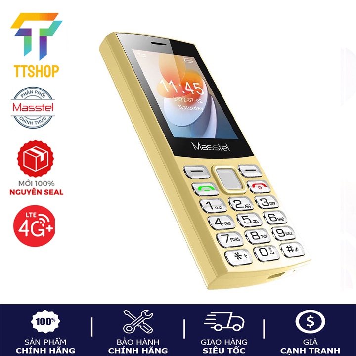 Điện thoại Masstel Lux 20 4G - Màn hình lớn 2.4" - Gọi HD Call - Hàng chính hãng