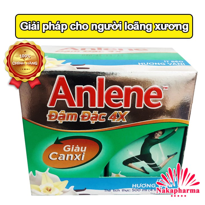 ✅ Lốc 4 hộp sữa nước Anlene đậm đặc 4x 125ml – Ít béo, hương vani, giúp bổ sung canxi cho người lớn tuổi