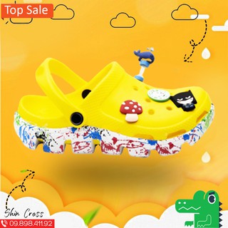 dép cross khủng long busy vảy sơn full vàng💖FREESHIP💖  Dép cross khủng long vảy sơn MAISONSUC vàng