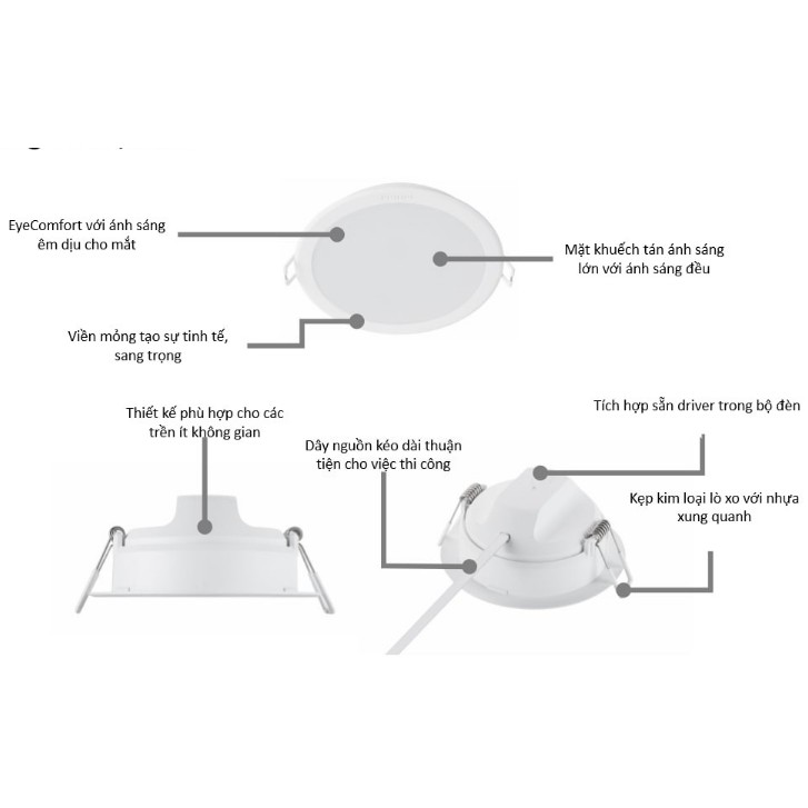 Đèn Downlight Led Philips  âm trần Meson 59449 9W D105