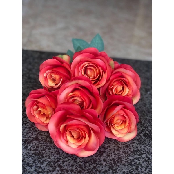 Cành hoa hồng Pháp cao cấp - hoa lụa - hoa giả