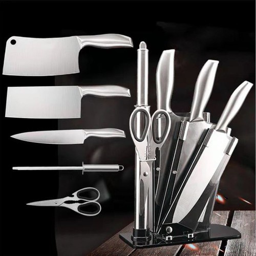 Bộ Dao Nhà Bếp Nhật Bản Cao Cấp Inox SEKI 6 Món - Bộ Dao Nhật Tặng Khay Đựng - Có Sỉ Inb Shop