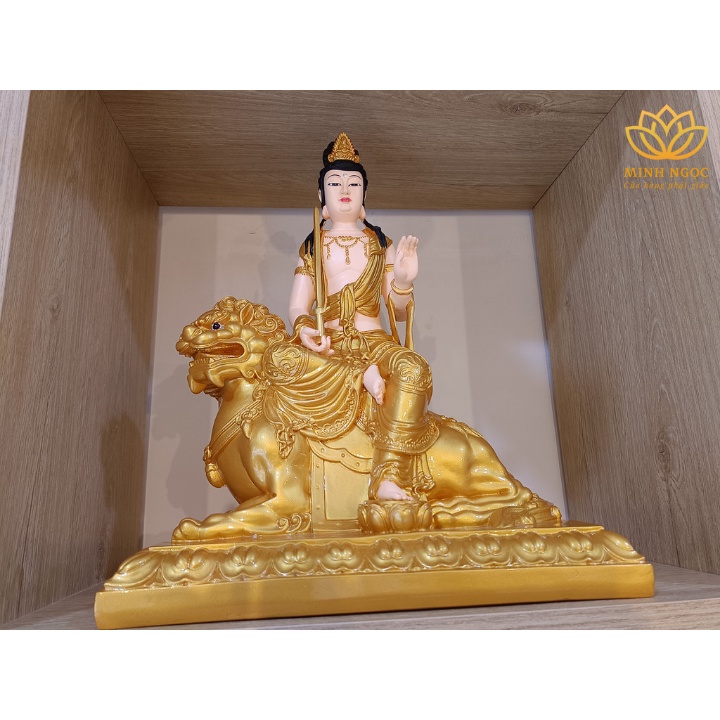 Tượng phật Văn Thù Bồ tát, Phổ Hiền Bồ tát, Cao 40cm, Chất liệu composite cao cấp
