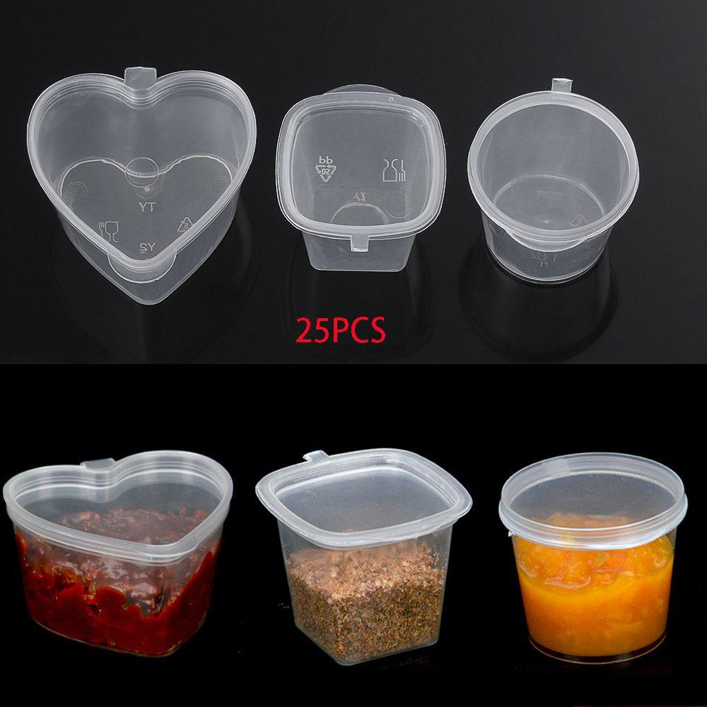 KUNHEV Set 25 Cốc Đựng Nước Sốt Bằng Nhựa Cỡ Nhỏ Tiện Dụng