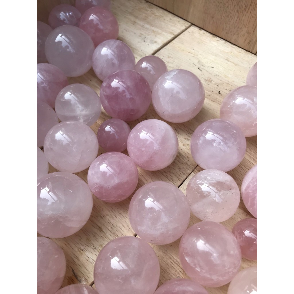 Bi cầu đá thach anh hồng tư nhiên | BigBuy360 - bigbuy360.vn