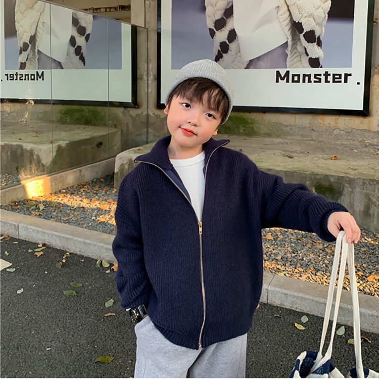 Áo Khoác Len cardigan Phong Cách Hàn Quốc Cho Bé Trai