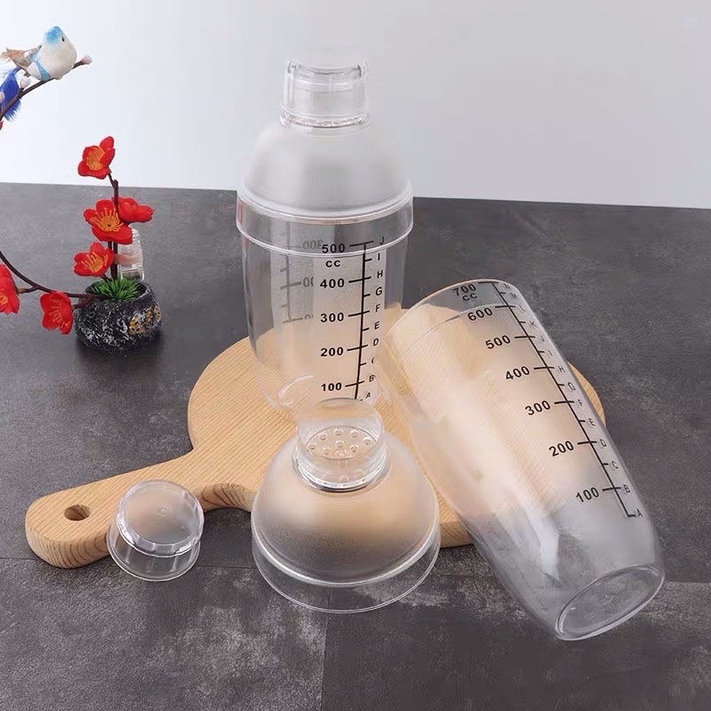 Bình lắc nhựa có vạch đo shaker(Nhựa Chịu Lực - cao cấp) | Đồ Pha Chế CamCamHome