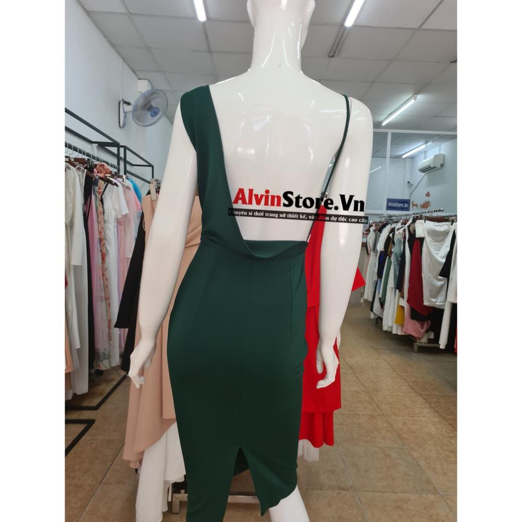 [Hình Thật - Shop Váy Đẹp] Đầm Dự Tiệc Ôm Body Thiết Kế Kín Cổ Hở Lưng Sexy Tôn Dáng Như Ngọc Trinh  ྇ ྇